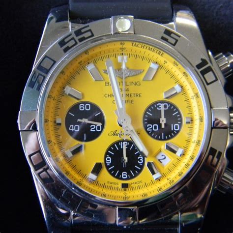 breitling chronomat 44 limited edition yellow black model ab0110